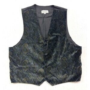 Alexander Lloyd Natural Exchange 3X 3XL Velvet Paisley Vest Waistcoat USA